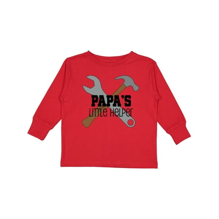 

Inktastic Papa s Little Helper Gift Toddler Boy Girl Long Sleeve T-Shirt