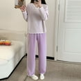 thumbnail image 5 of Women's Plus Size Winter Pajama Set Long Sleeve Thickened Warm Loose Fit with Pants, 5 of 5