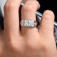 thumbnail image 2 of Newshe Jewellery 2 Ct Men Moissanite Wedding Bands 925 Sterling Silver Rings D Color VVS1 Clarity Brilliant Round Size 9, 2 of 7