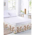 thumbnail image 2 of Spring Bunny Easter Bed Skirt King Size, Floral Botanical Colorful Eggs Wrap Around Bed Skirting with Adjustable Elastic Strap, Dust Ruffle Pleated Bedskirts 16 Inch Drop for Bedroom King Beds, 2 of 9