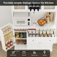 thumbnail image 5 of Homfa Kitchen Cabinet with Food Shelf, 5 Doors Floor Cupboard with Drawers and Countertop, 68'' Storage Pantry for Dining Room, White, 5 of 7