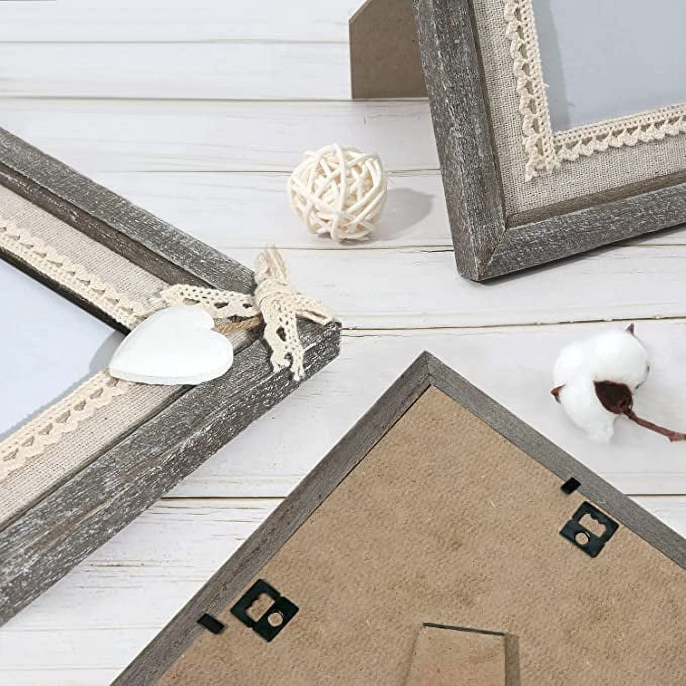 4x6 Picture Frame Set of 4 1.4” Wide Molding & Rustic White Photo