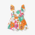 thumbnail image 5 of PatPat Floral Girl Dress Toddler Girls Summer Dresses Ruffled One Piece Sleeveless Strap Dress, Multicolor, 18M-6Y, Clearance, 5 of 6