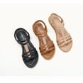thumbnail image 6 of Women's Bohemian Flat Roman Sandals - Beaded Cut-out Open-Toe Sandals with Elastic Strap, 6 of 23