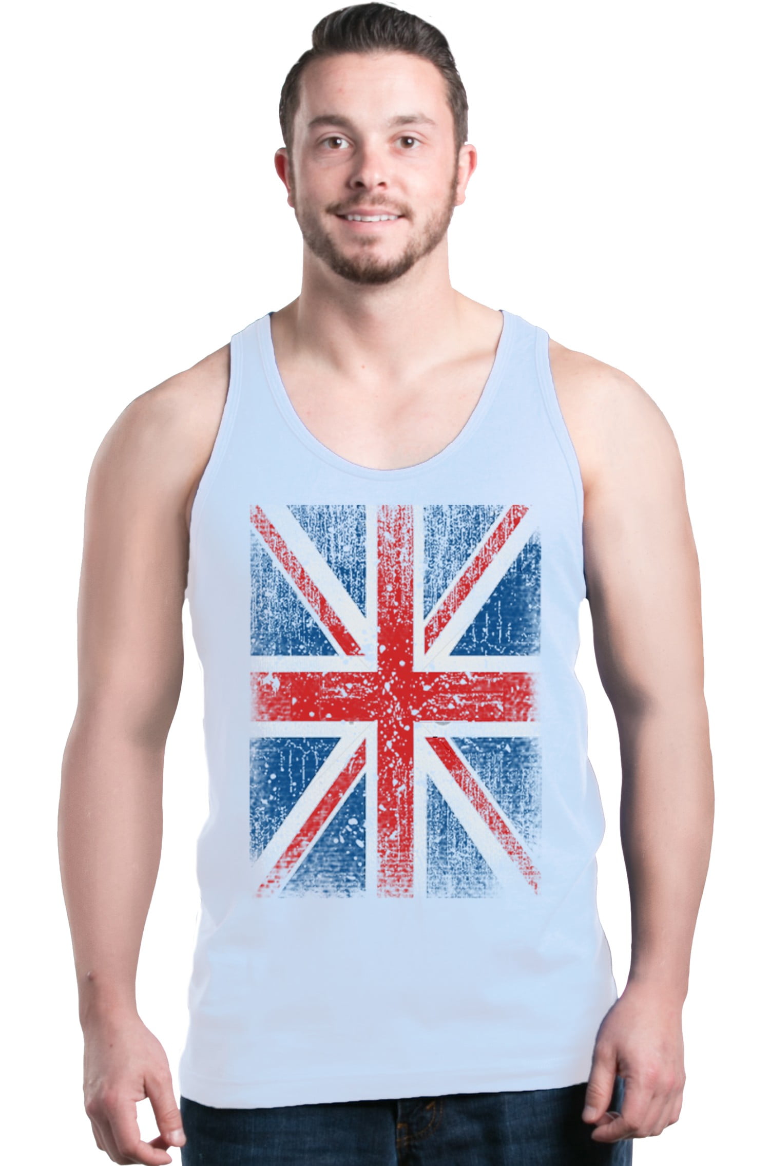 Shop4Ever Shop4Ever Men's Union Jack British Flag UK Graphic Tank Top