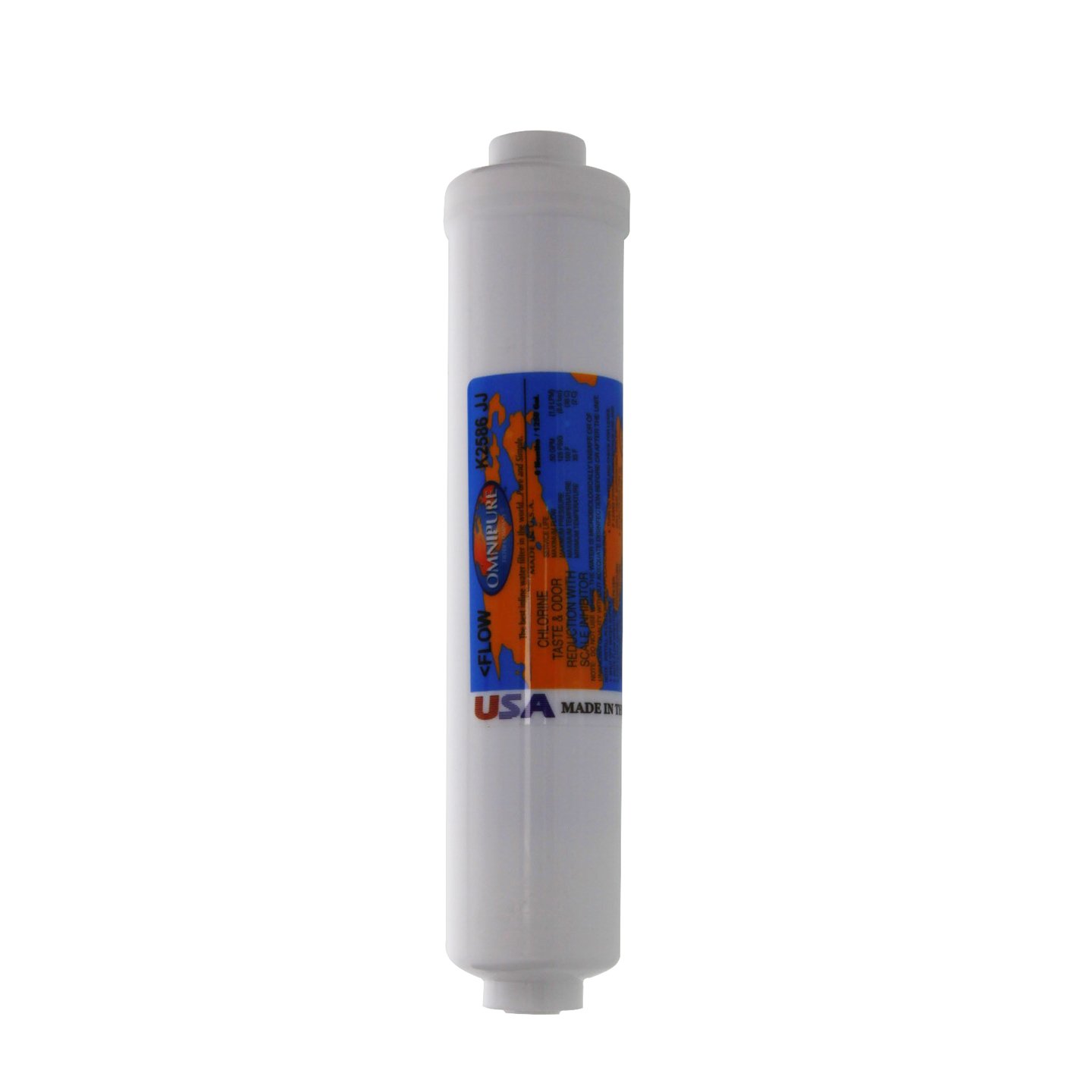Aicro GAC-Inline-Filter 25,4x5,1 Cm – Mit 6,35 Mm Schnellanschluss, Für Umkehrosmose & Kühlschränke