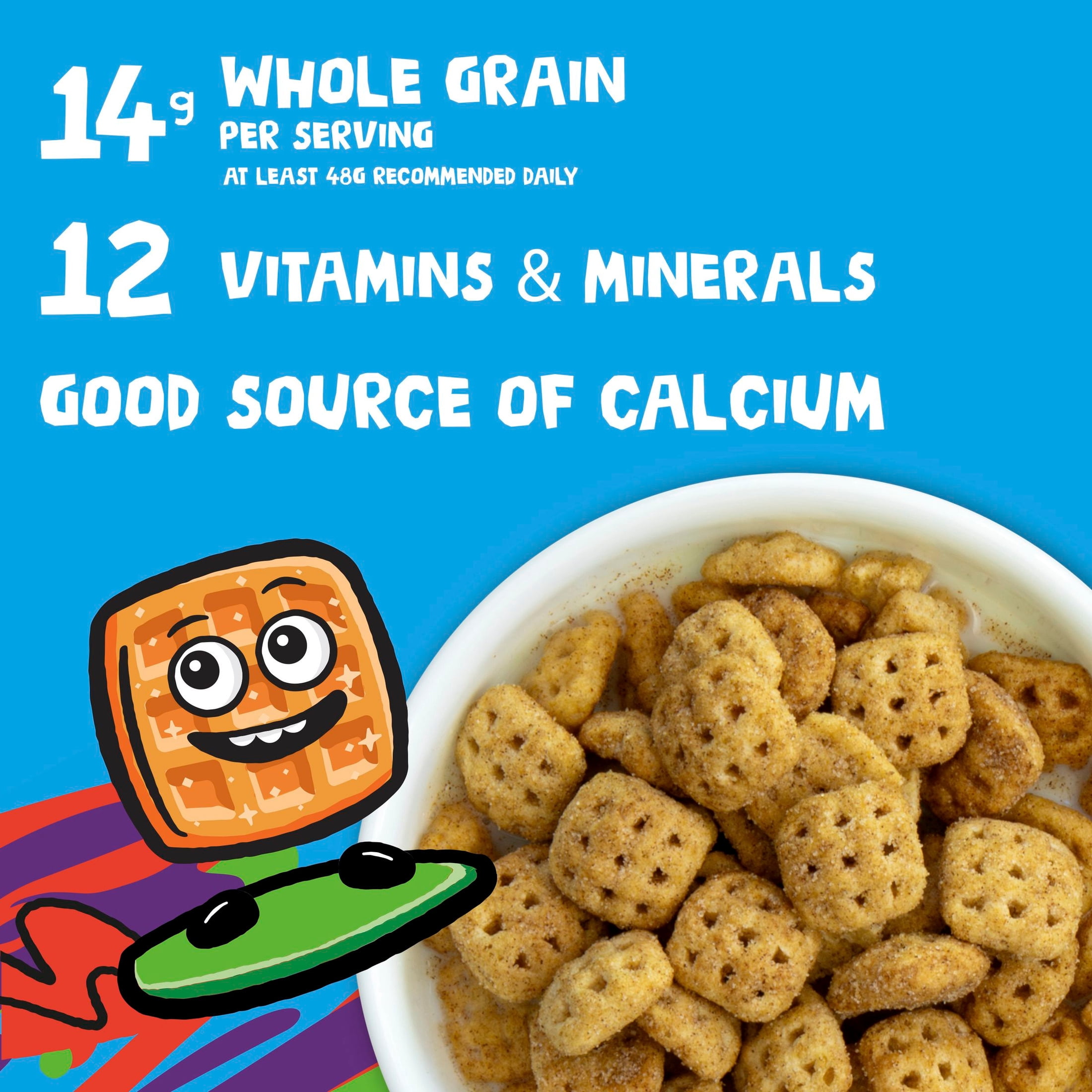 (3 pack) Cinnamon Toast Crunch Waffle Breakfast Cereal, Family Size, 18.2 oz