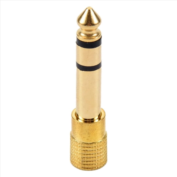 QUALITY HEADPHONE ADAPTER STEREO GOLD PLUG 1/4" (6.3mm) Male to 1/8" (3.5mm) Female