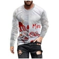thumbnail image 2 of Lilgiuy Christmas Men Round Neck Casual Printed Casual Long Sleeve Blouse Tops Regular Fit, 2 of 5