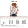 thumbnail image 5 of Tops de manga larga con cuello en V,Blusa de gasa con cuello en V Blusa de manga larga Top de manga larga abullonada Funcionalidad inteligente, 5 of 5