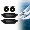 thumbnail image 4 of braveheart 2x Boat Fenders 6mm x 1.5M Anti Collision PVC Ropes for Docking Pontoon Blue G0 Blue Rope Black G0 Black Rope Rope 6x1.5m, 4 of 6