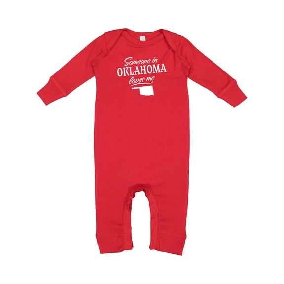 Inktastic Someone in Oklahoma Loves Me Baby Romper Coveralls