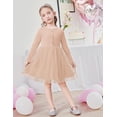 thumbnail image 5 of Arshiner Toddler Girls Tutu Dress Long Sleeve Fall Winter Button Front Party Tulle Dresses, 5 of 6