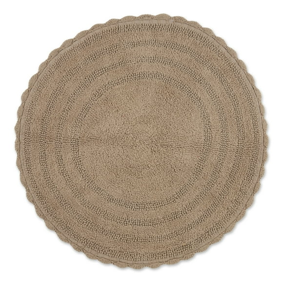 Design Imports CAMZ13559 DII Stone Round Crochet Bath Mat