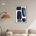 thumbnail image 3 of Blue Shapes Canvas Midcentury Abstract by Art Remedy, Black Frame, 24" x 36", 3 of 7
