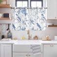thumbnail image 2 of White Blue Spring Floral Kitchen Curtains Short 45 Inch Length, Summer Birds Botanical Grommet Top Bedroom Living Room Curtains, Light Filtering Cafe Curtain Drapes 2 Panels Set 84''x45'', 2 of 9