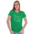 thumbnail image 3 of Cute Christmas Merry and Bright Womens Slim Fit Graphic Tee Brisco Brands L, 3 of 5
