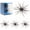#1 Grey, variant on Floating Sea Urchin Soft Bait, 4 Pack 4.33 in TPR Creature Lure with Reflective Stars, Lure Bait for Black Pits, Bass Fishing Drop Shot Wacky Rig Neko Rig