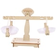 thumbnail image 1 of Miangastore 1 Set Khaki Wooden Balance Scale Model for Science Experiments and Labor Courses, 1 of 8