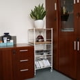 thumbnail image 3 of Kitchen Shelves Storage Basket for Organizing Rolling Utility Cart Pantry Unit with Wheels White, 3 of 7