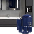 thumbnail image 5 of Bathroom Accessories Set 6 Piece Bath Ensemble Includes Soap Dispenser, Toothbrush Holder, Toothbrush Cup, Soap Dish for Decorative Countertop and Housewarming Gift (Royal blue-6pcs), 5 of 6