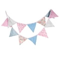 thumbnail image 1 of Banderines de cumpleaños para fiestas infantiles, banderines de algodón, decoración de pared para niños, color rosa, azul, rústico Noticed HA6324-04B, 1 of 6