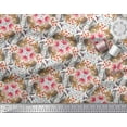 thumbnail image 3 of Soimoi Satin Silk Fabric Floral,Hummingbird & Squirrel Animal Fabric Prints by Yard 42 Inch Wide, 3 of 3