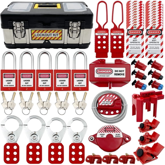 Kit de etiquetado de bloqueo SAFBY, disyuntor con abrazadera, bloqueo