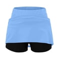 thumbnail image 5 of FASHOFT Tennis Skirt For Women Solid Color Elastic Double Layer Skort With Outer Pockets Relaxed Fit For Fitness And Casual Sports Wear Womens Athletic Skirts Light Blue, 5 of 6