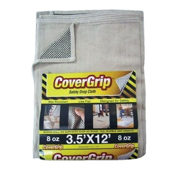 CoverGrip 3.5 ft. W x 12 ft. L Canvas Drop Cloth - Walmart.com ...