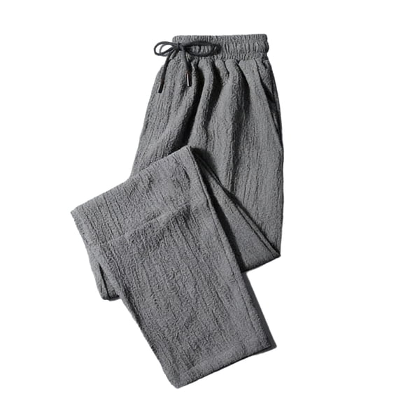 YLSDY Baggy Casual Pants for Men Fall Straight Leg Lightweight Beach Lounge Pants Breathable Drawstring Loose Trousers Dark Gray XXXXXL