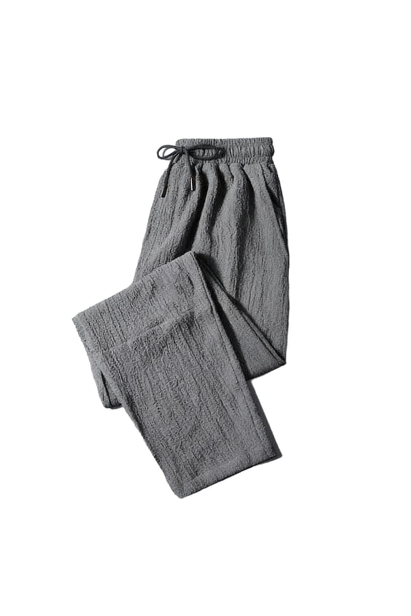 Fashion YLSDY Baggy Casual Pants for Men Fall Straight Leg Lightweight Beach Lounge Pants Breathable Drawstring Loose Trousers Dark Gray XL