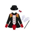 thumbnail image 3 of Zaldita 10367329 Kids Girls Circus Ringmaster Costume Long Sleeve Lapel Tassel Leotard Halloween Black 4, 3 of 7