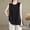 c01Black, variant on Fashion Tank Tops for Women Cotton Linen Split Back Sleeveless Dressy Blouses Solid Loose Casual Tunic Shirts Black M