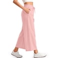 thumbnail image 3 of MOSHU Womens Capri Pants Summer Wide Leg Pants for Women Drawstring Casual Palazzo Trousers with Pockets, 3 of 9