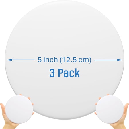 Strongest Home Wall & Door Handle Stopper 5" Set of 3 Pieces White Rubber Door Knob, Round Wall Shield Cushion, Quiet Wall Protector for Door Handle, Guard Door Bumper, Self Adhesive