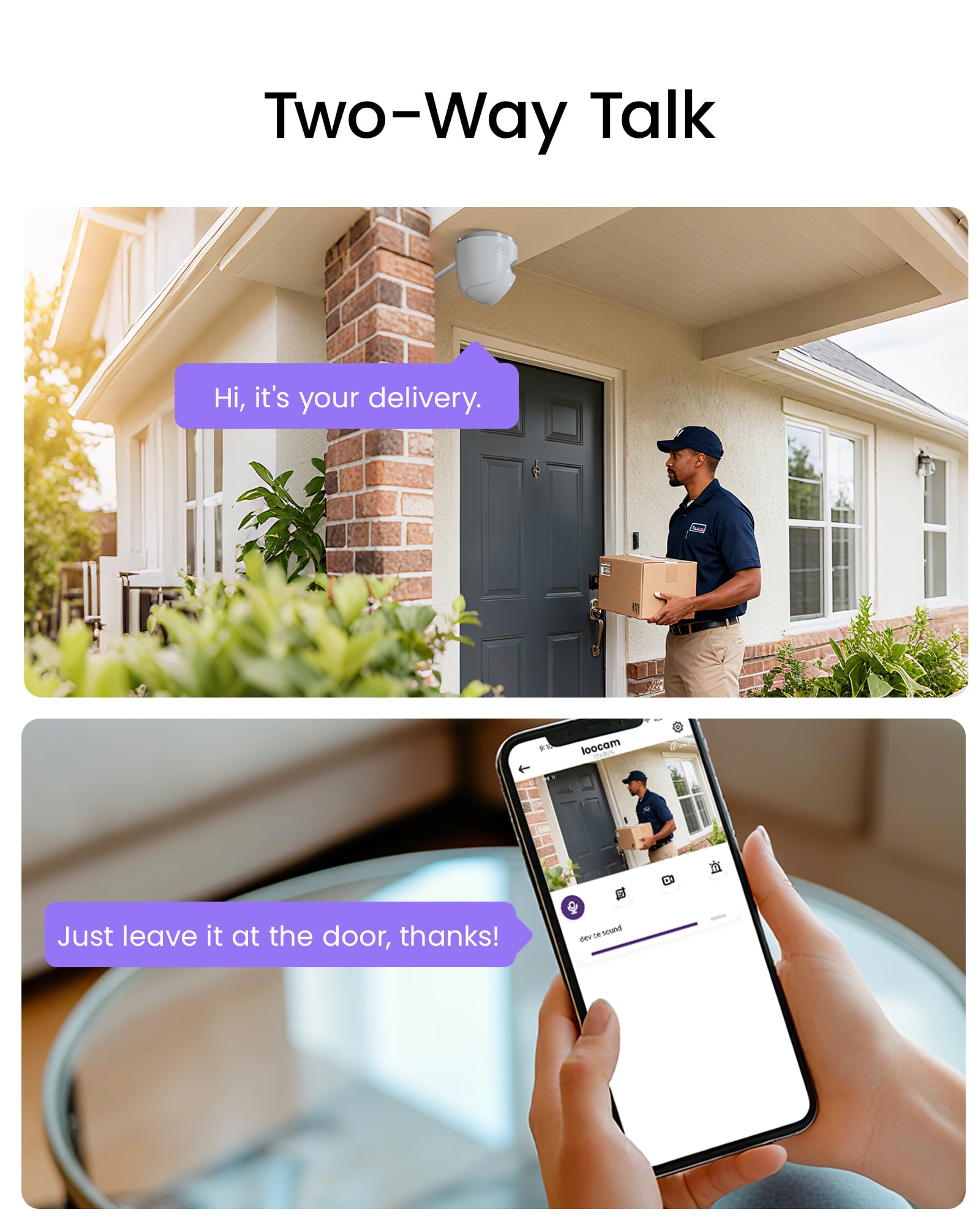 Loocam 4K PoE Add-On Wired Security IP Camera Outdoor, Person Vehicle Detection, Two Way Audio, Only Works with Loocam 4K PoE NVR