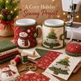 thumbnail image 3 of Christmas Quilted Mug Cozy Sewing Kit,3D Holiday DIY Craft Set with 9 Festive Designs,Handmade Mug Rug Sewing Craft Kit for Home Decor and Beginners, 3 of 8
