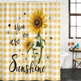 thumbnail image 3 of Sunflower Waterproof Fabric Shower Curtain,Yellow Plaid Lattice You Are My Sunshine Waterproof Fabric Shower Curtain for Bathroom Curtains Bathtubs Hotel Shower Curtains with 12 Hooks Standard 72x72, 3 of 8