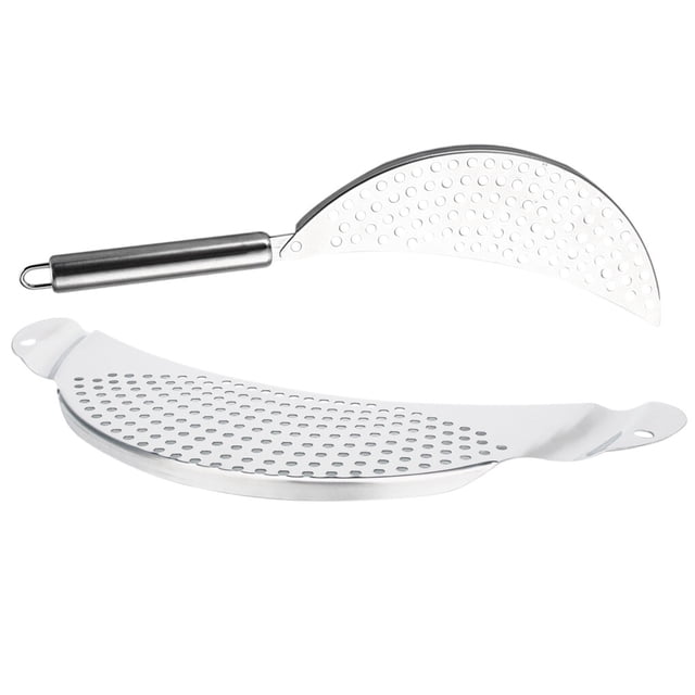 Inteprter 2 unids/set olla media luna colador hogar restaurante cocina sartén olla filtro de aceite de agua colador Cocina y Comedor