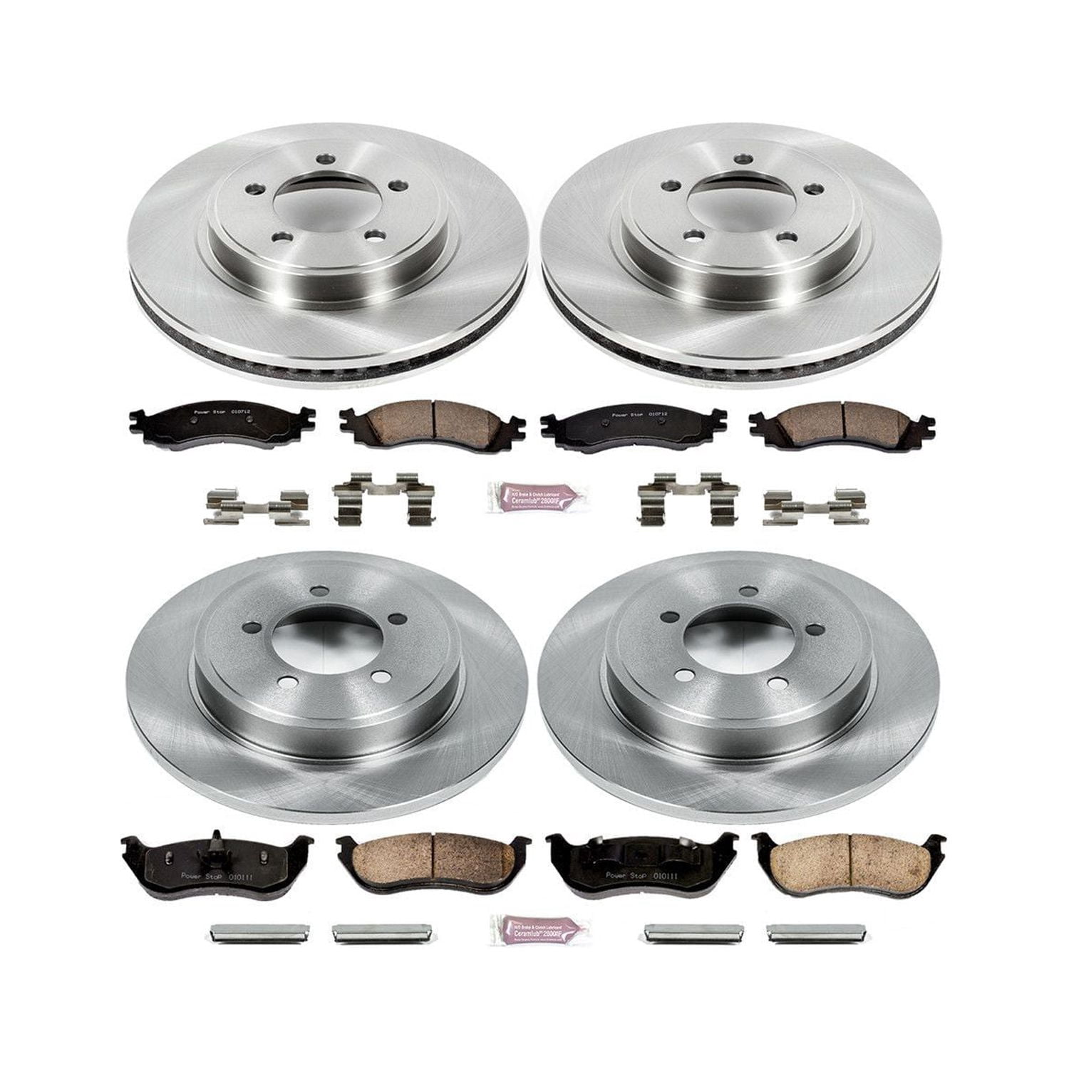 Power Stop Front and Rear Stock Replacement Brake Pad and Rotor Kit KOE2721