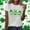 #0050-White, variant on Uootdi St Patricks Day Shirt Women Crewneck Pullover Tees Funny Clover Print Short Sleeve Tops Lucky Irish Shamrock T Shirts Gift