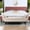 Beige, variant on Tufted Flared Arm Entry Bench | Used for Changing Shoes at Entrances | Grey Velvet and Espresso Wood | Resolves Unappealing Entry Bench Styles