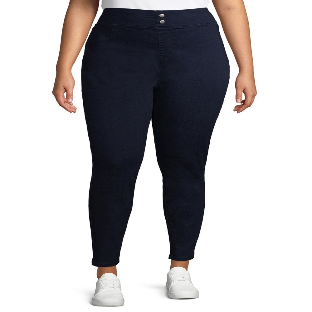 CHOK Pantalon Grande Taille pour Femme Jegging Jean 2 pack