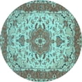 thumbnail image 1 of Ahgly Company Indoor Round Persian Light Blue Traditional Area Rugs, 6' Round, 1 of 4