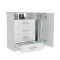 thumbnail image 5 of Dtwnek 4 Drawer Dresser with 1 Open Shelf and Single Door Cabinet, Perfect for Living Room, Bedroom, White, 5 of 6