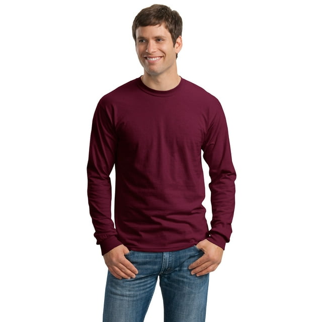 Gildan Men's 100 Percent Cotton Long Sleeve T-Shirt. G2400 - Walmart.com