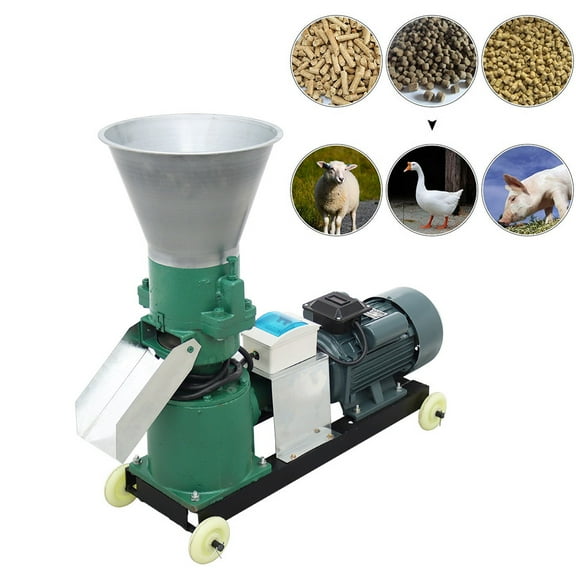 5MM Chicken Feed Pellet Machine Animal Feed Granulator 2 Head Rollers 220V