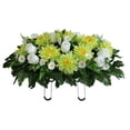 thumbnail image 1 of EIMELI Selles de Fleurs de Cimetière Signification Symbolique Cimetière Commémoratif Fleurs Commémoratives Fleurs de Pierre Tombale Fleurs Selle Bleu1, 1 of 2
