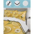 thumbnail image 3 of Quilt King Size Bedding Set, Yellow Lemon Summer Reversible Summer Quilt 3 Pieces, Farmhouse White Daisy Flowers Lightweight Bedspreads Coverlets with 2 Pillow Shams for All Seasons, 3 of 5